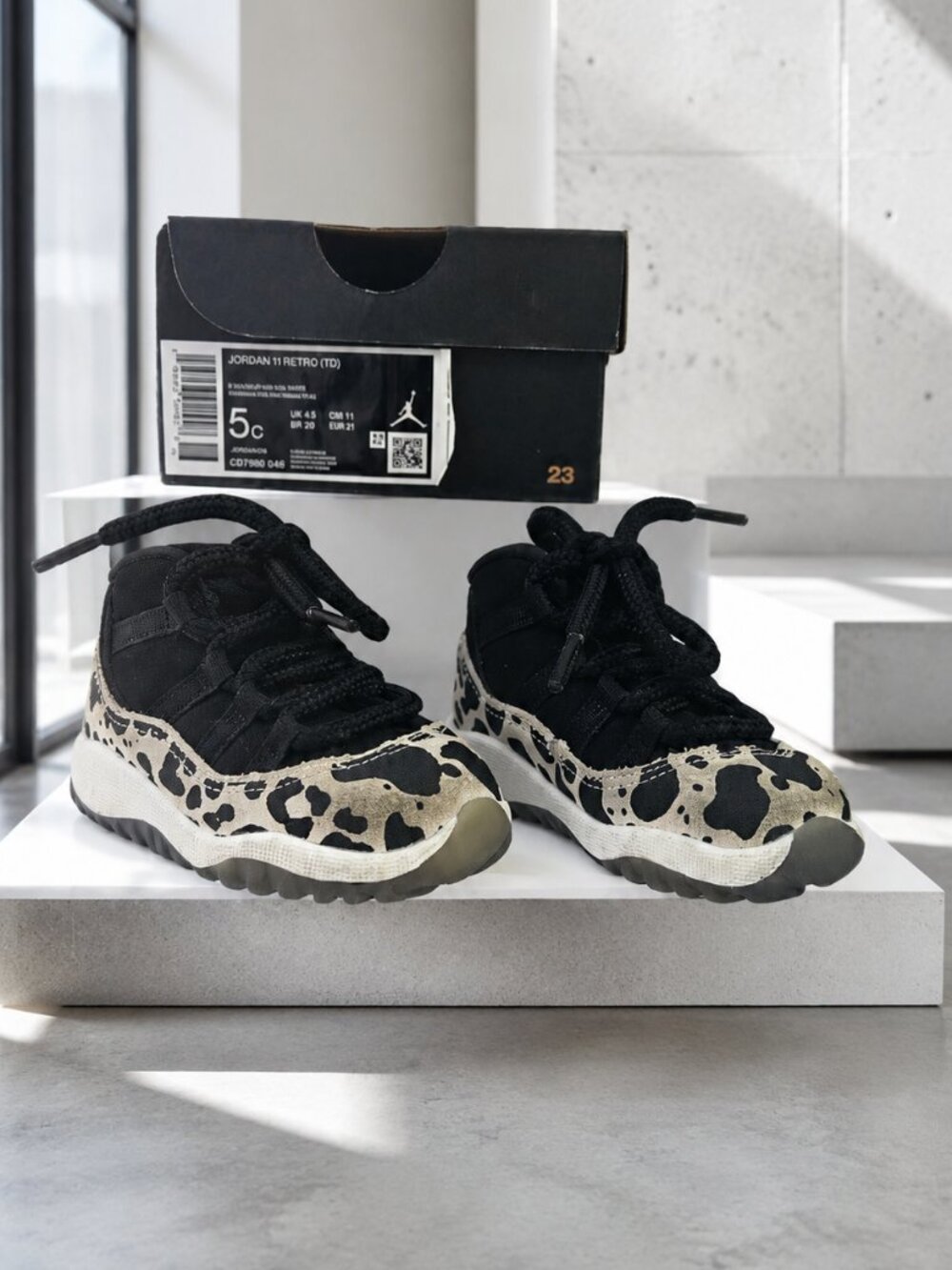 🖤🤍 Jordan 11 Retro TD "Animal Print" | Size 5C